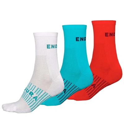 Endura Women's Coolmax Race Sock Triple Pack Pacific Blue