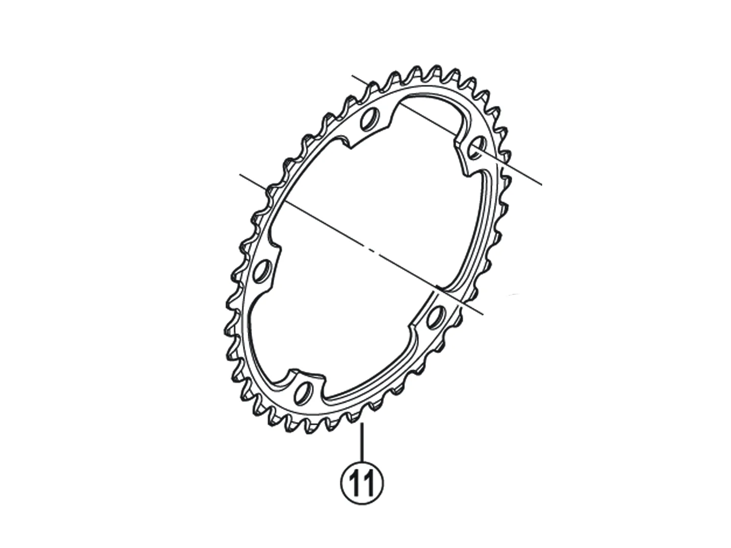 Large Shimano FC6700 Ultegra 39T Chainring Silver