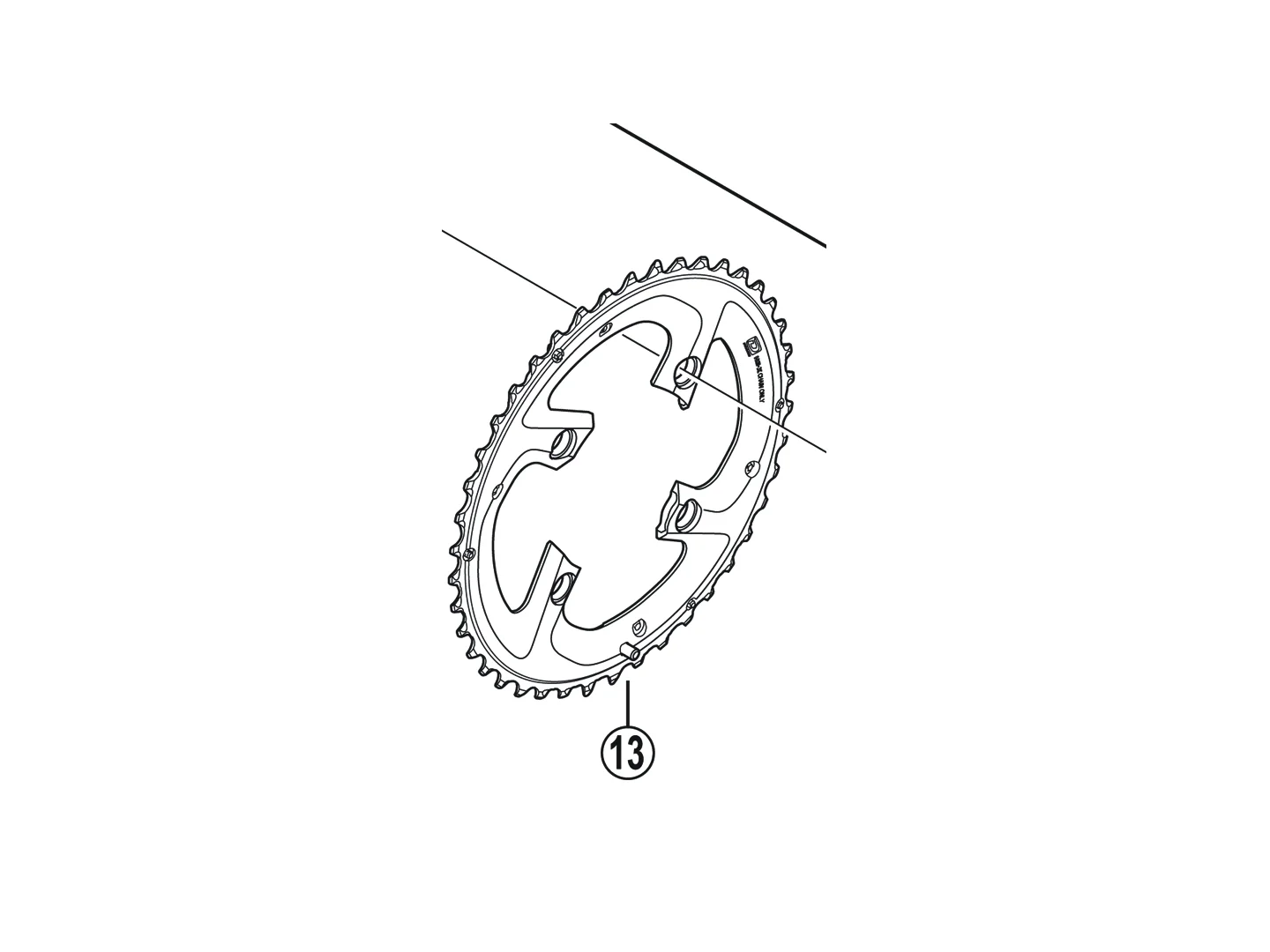 Large Shimano M985 XTR 40T AG Double Chainring