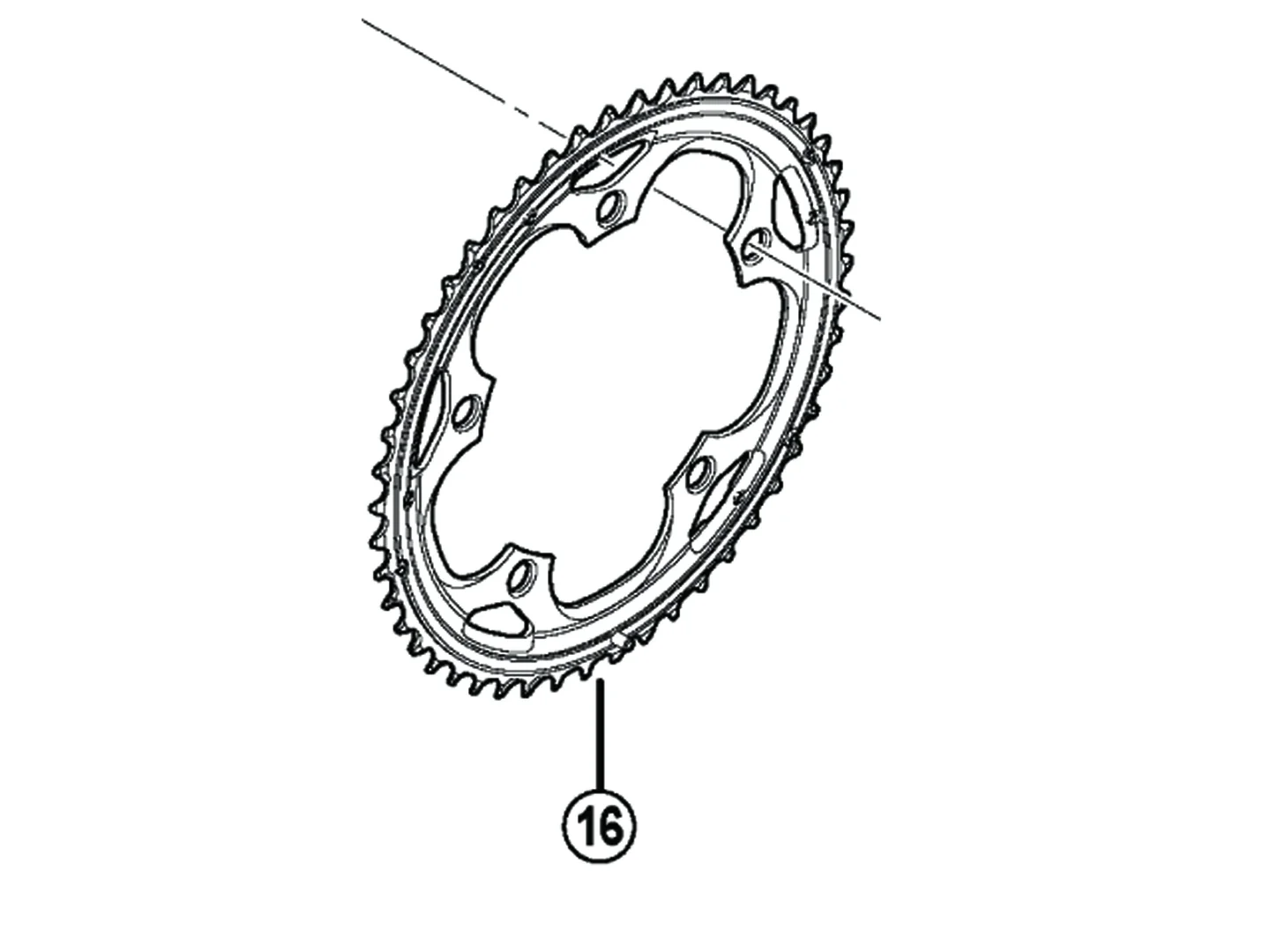 Large Shimano 105 FC5703 50T Chainring D Type Silver