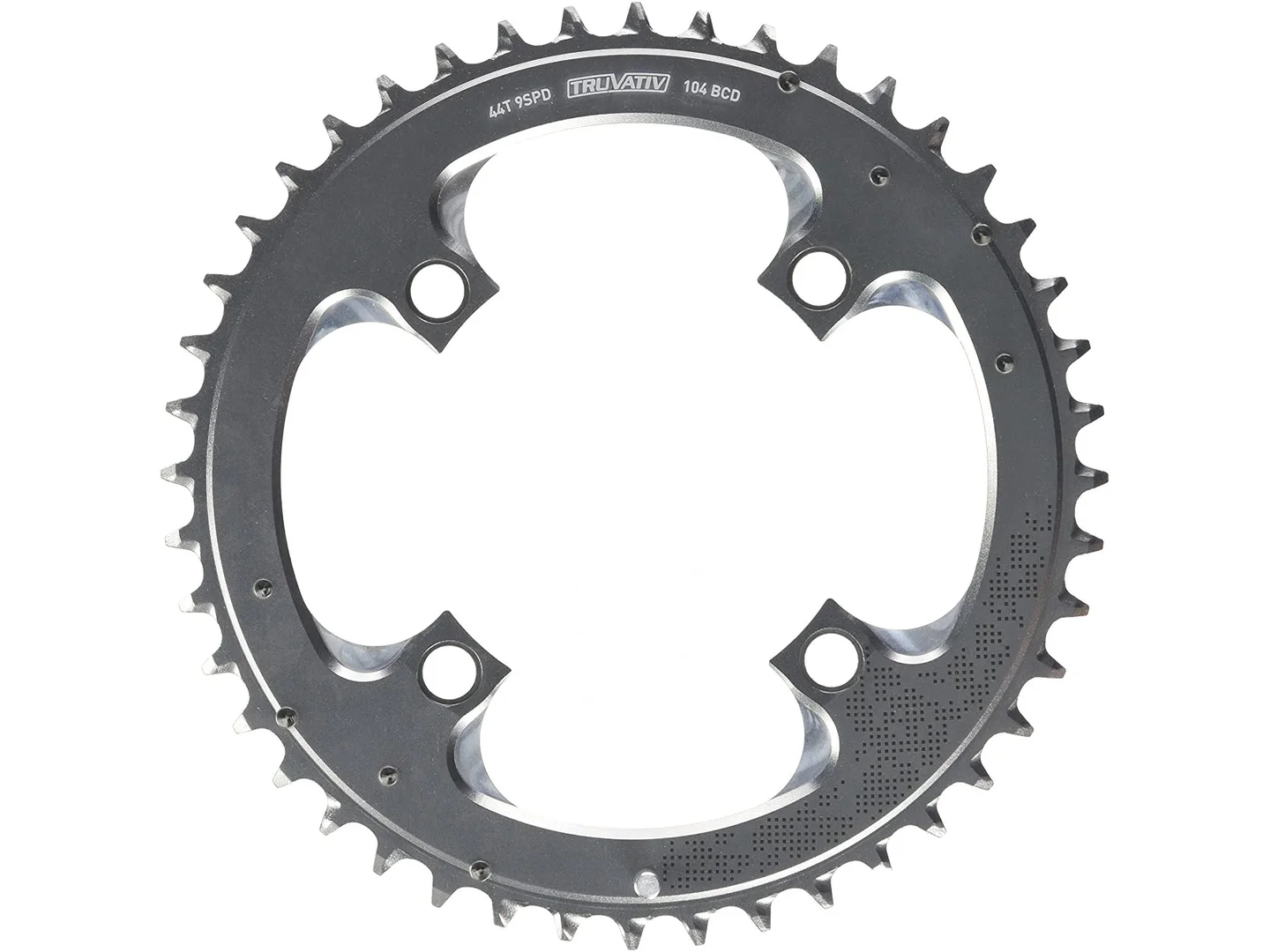 Large Truvativ Chainring MTB 44T 4 Bolt 104mm BCD Aluminium Tungsten Grey 3mm
