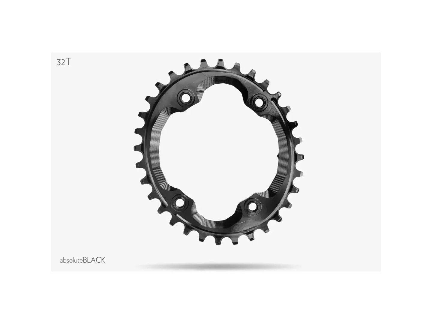 Large Absolute Black Oval Chainring XTR M9000 Black 34 Tooth