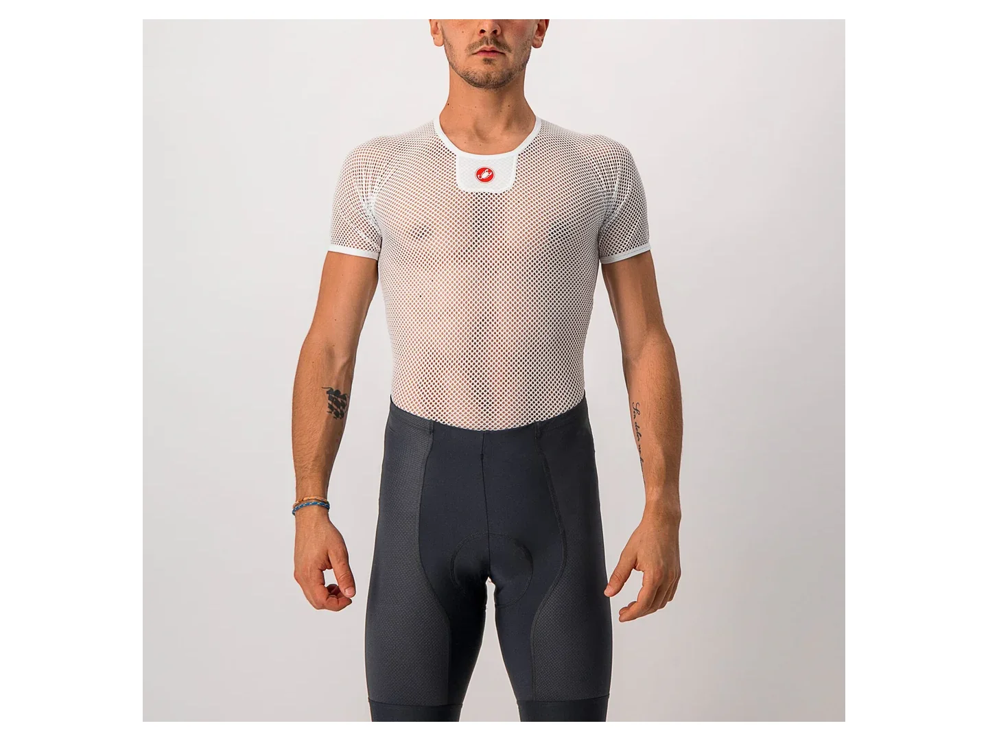 Large Castelli Core Mesh 3 Short Sleeve Base Layer White
