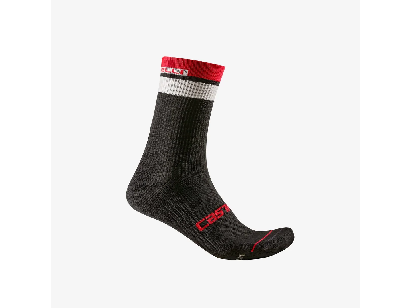 Large Castelli Gara Thermal 18 Socks Black/White/Red