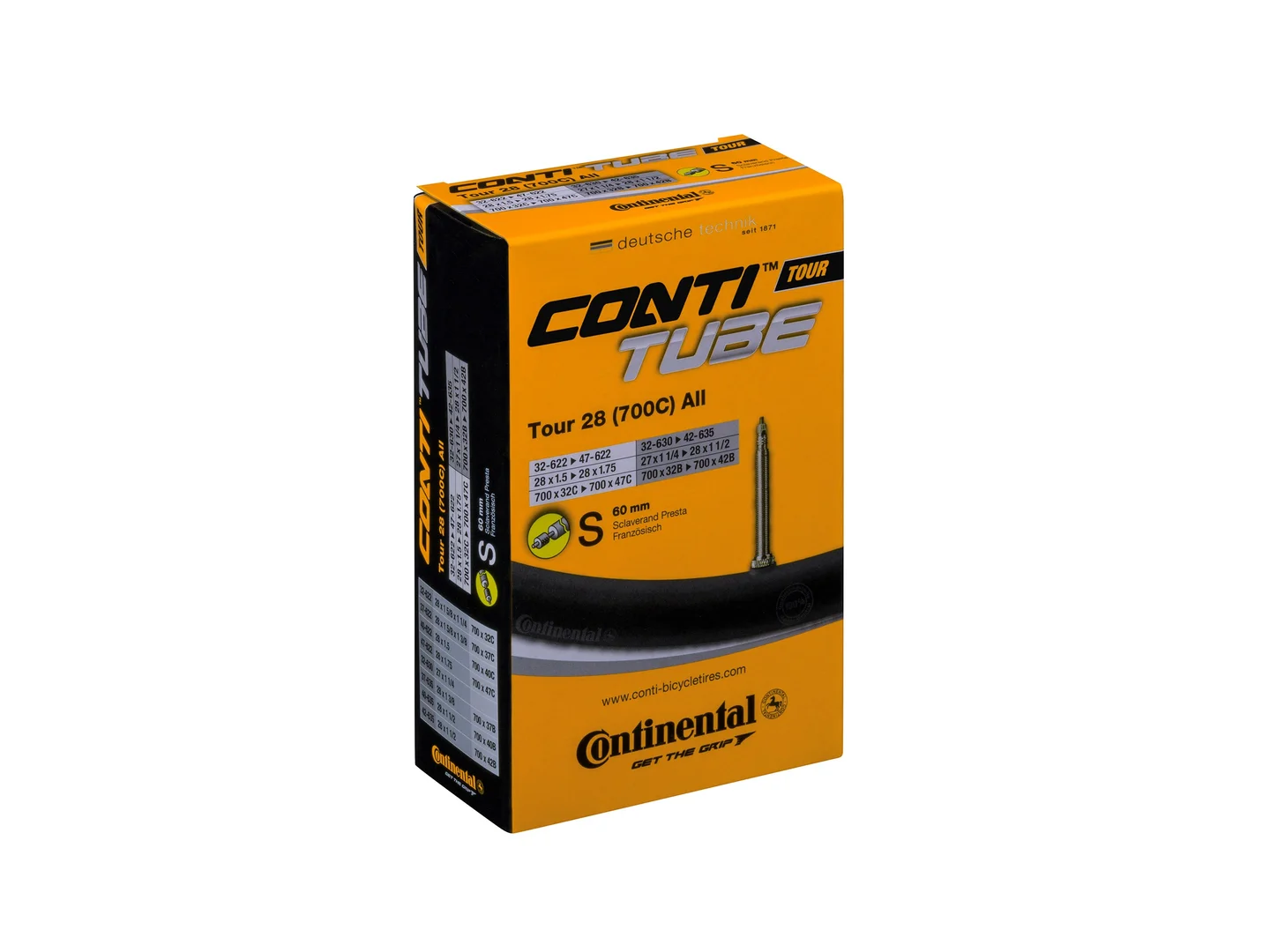 Large Continental Tour Innertube 700x32-47 60mm Presta
