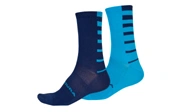 Endura Coolmax Stripe Socks Twin Pack Electric Blue - 3 Podium Points