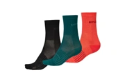 Endura Women's Coolmax Race Sock Triple Pack Black - 3 Podium Points