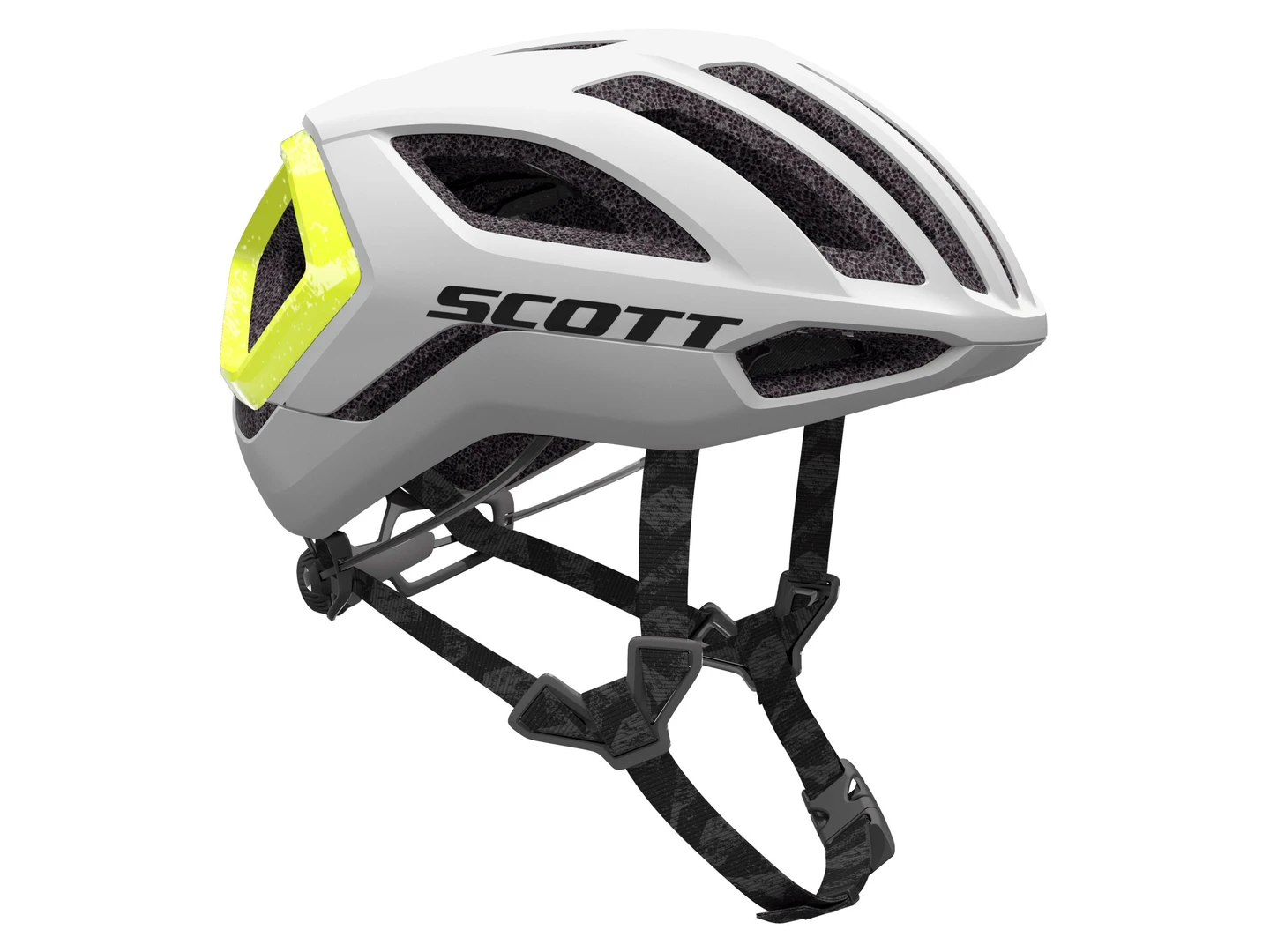 Large Scott Centric Plus Helmet Rainbow White / Radium Yellow