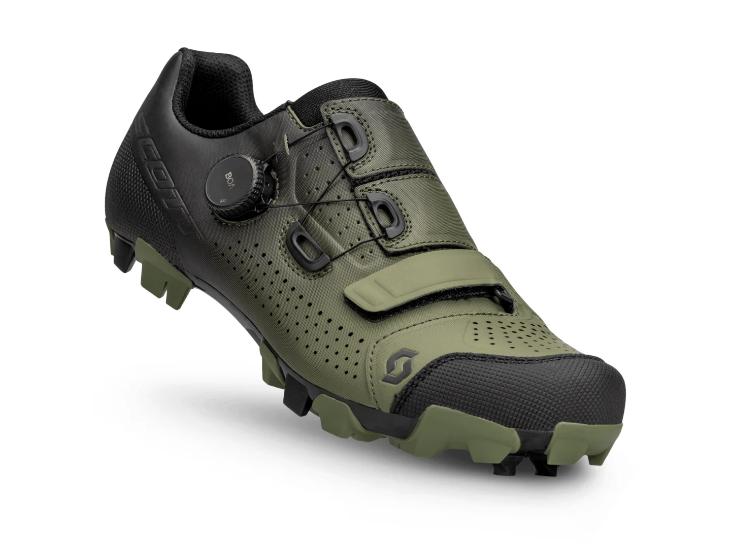 Large Scott MTB Team BOA Shoe Black/Fir Green