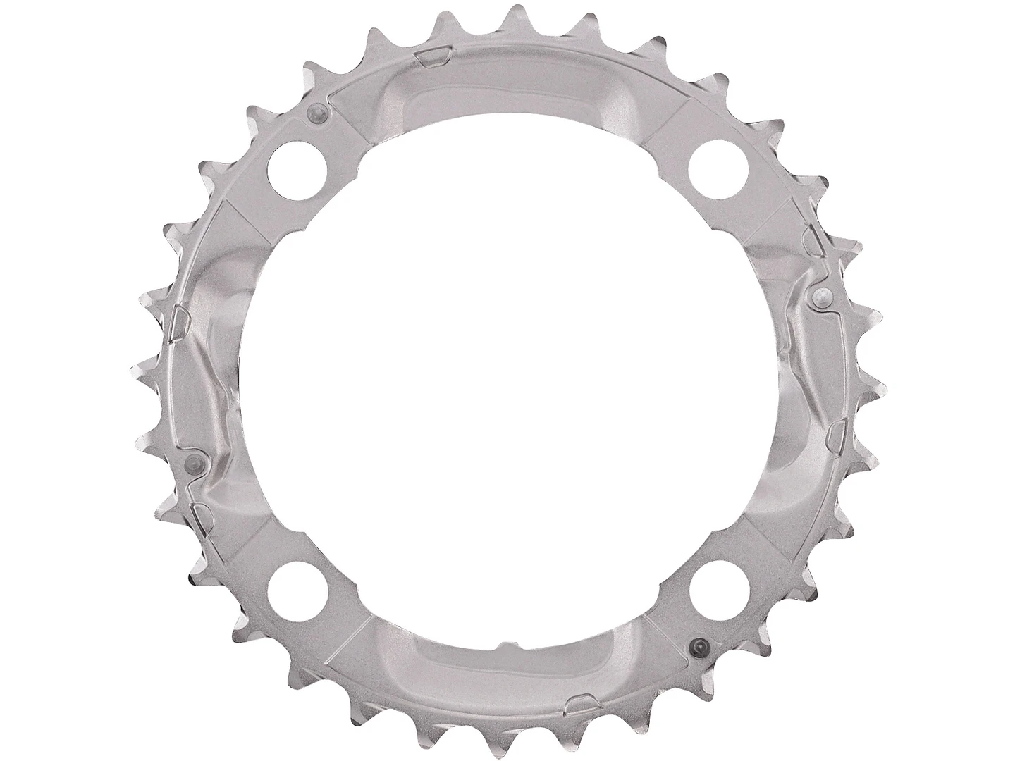 Large Shimano FCM532 10-Speed Triple Chainring 32T Silver