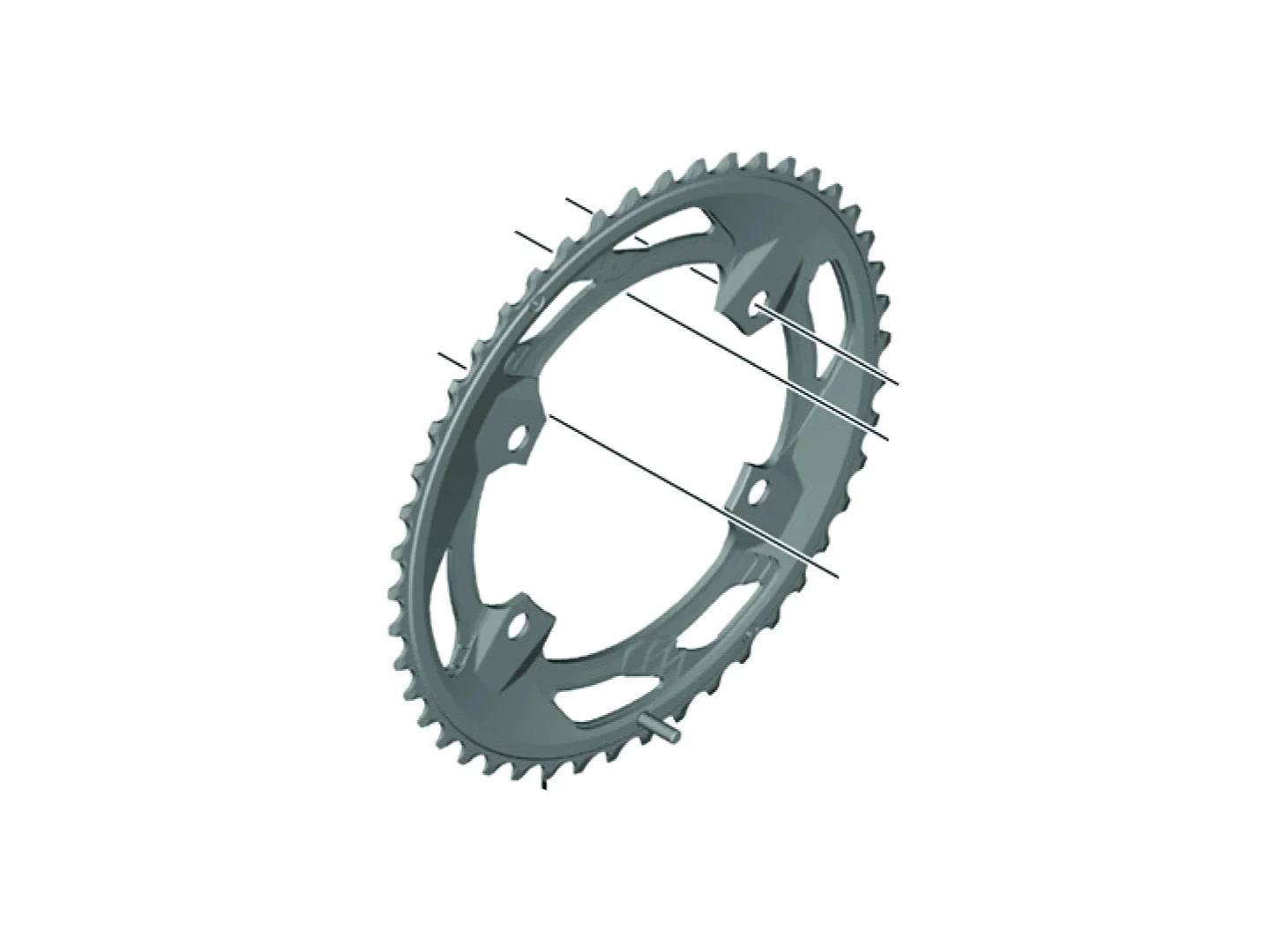 Large Shimano FCRX610-12 46T NS Chainring