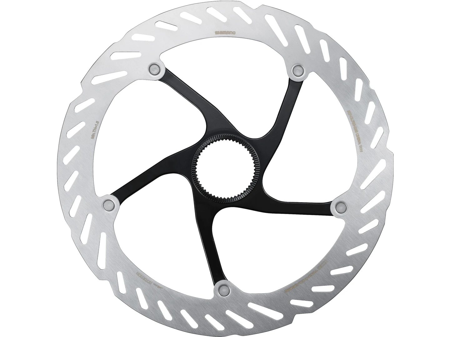 Large Shimano RT-CL700 Ice Tech rotor External lockring 203mm