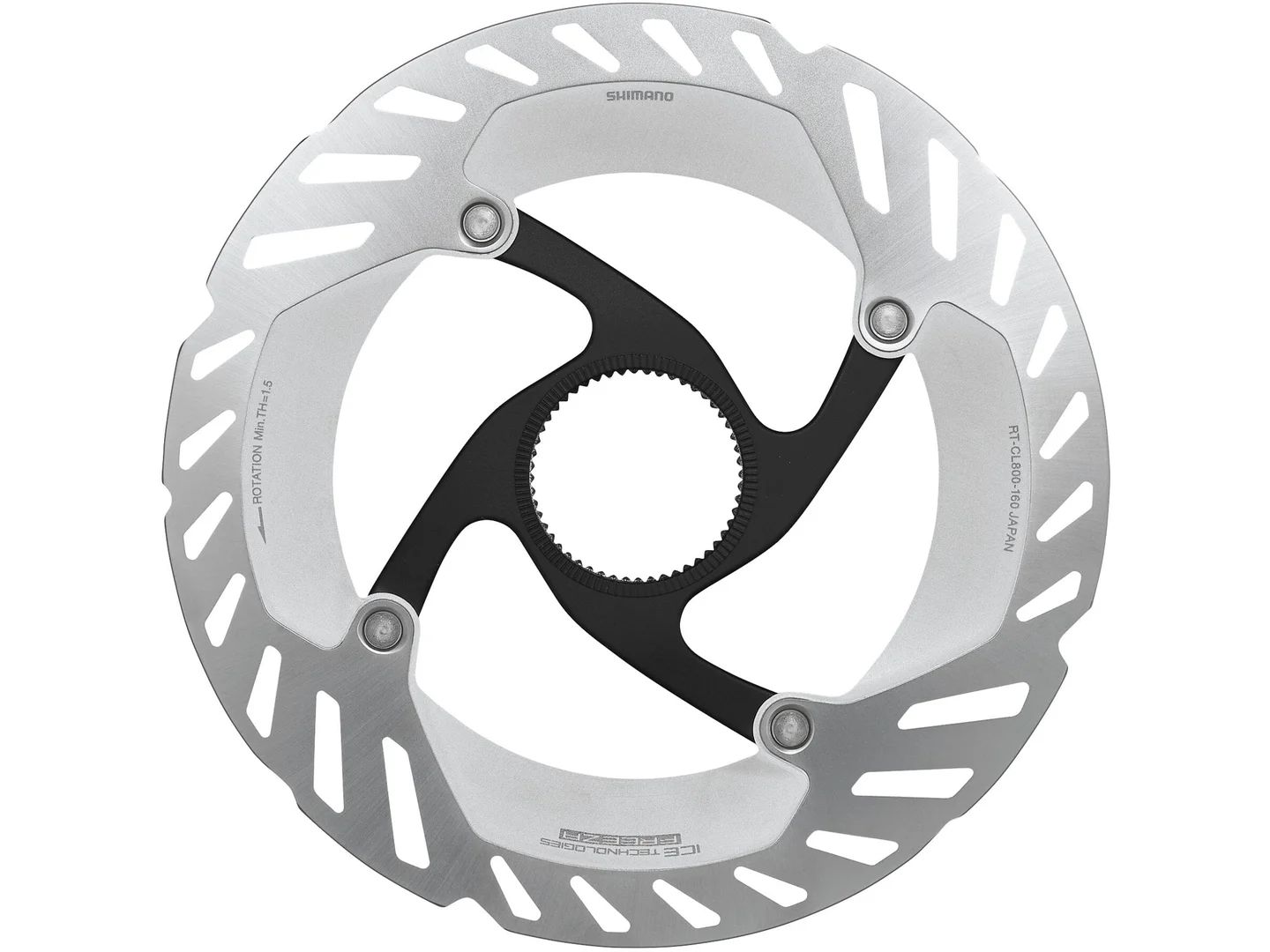 Large Shimano RT-CL800 Ice Tech FREEZA rotor with internal lockring