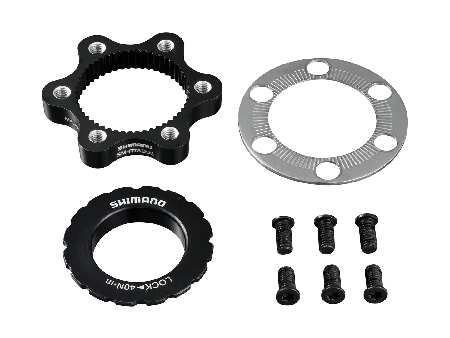 Large Shimano SM-RTAD05 6-bolt rotor to Centre-Lock hub disc adapter