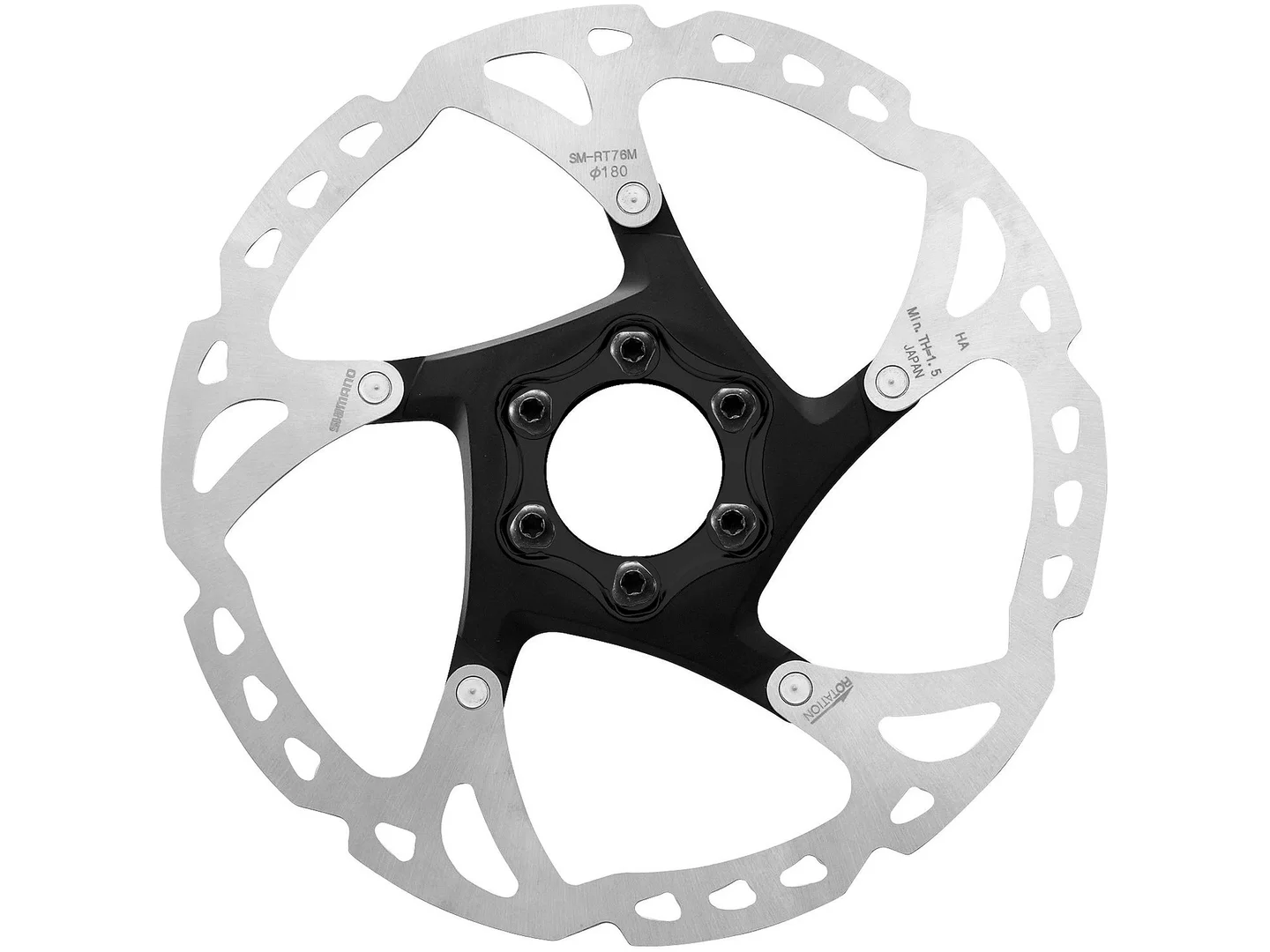 Large Shimano SMRT76 180mm 6 Bolt Disc Rotor
