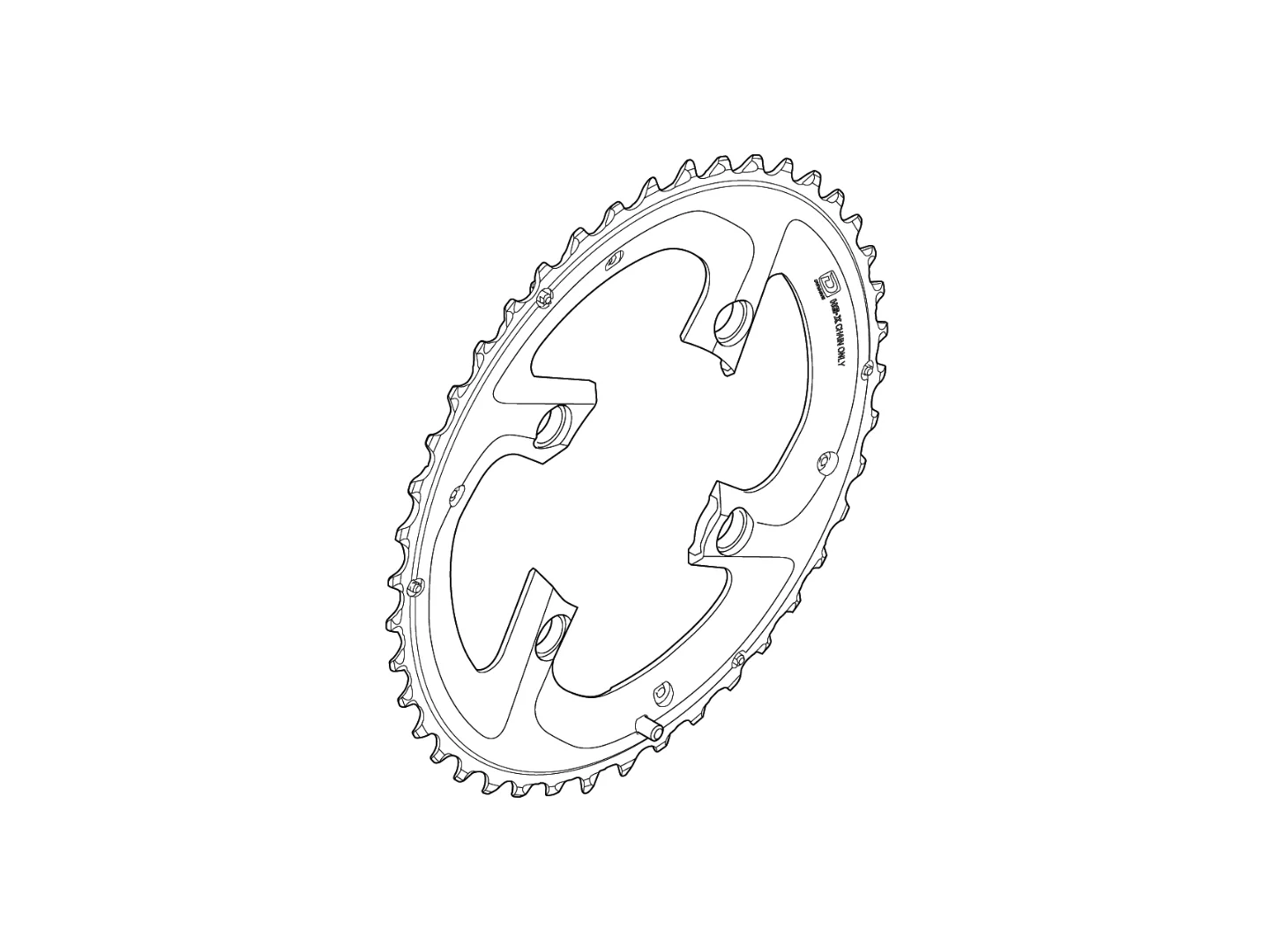 Large Shimano XTR FCM985 42T Double AF Chainring