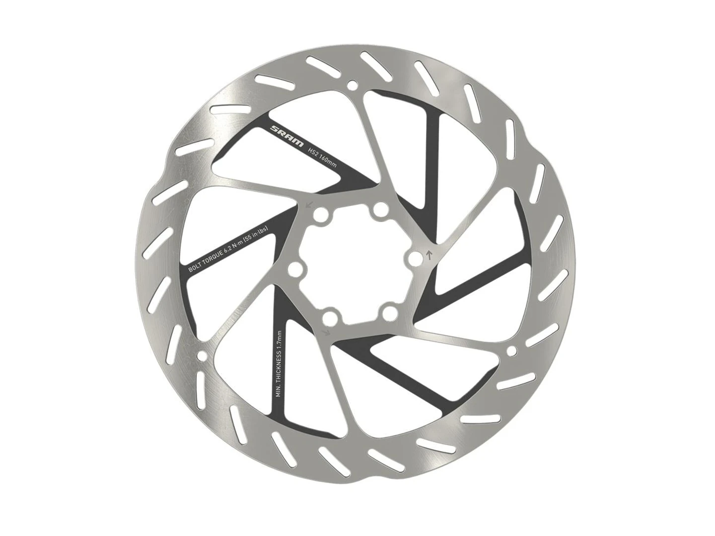 Large SRAM HS2 Rounded Rotor 6-bolt 180mm