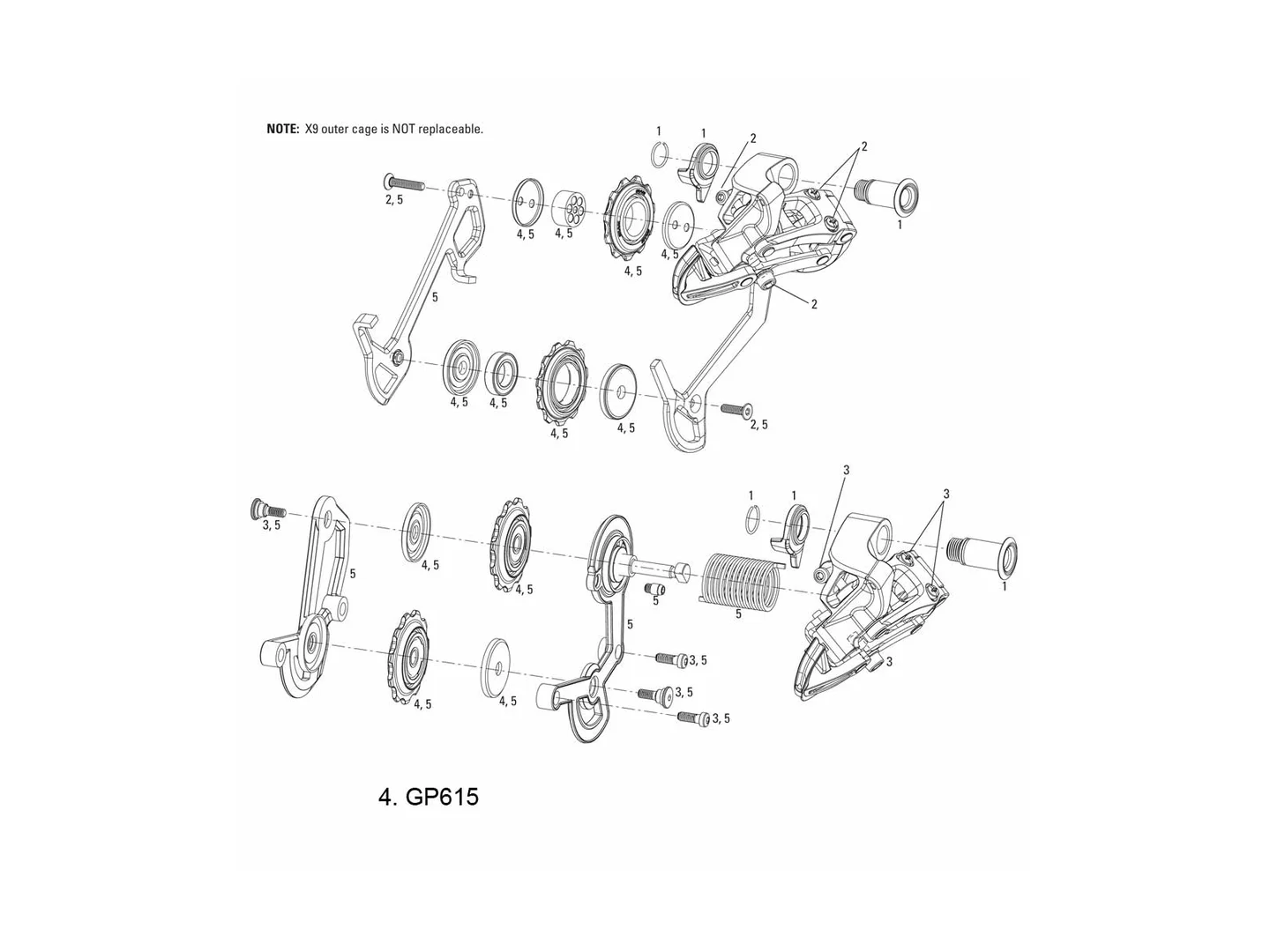 Large Sram X9 Jockey Wheels